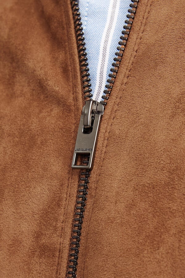 Jack & Jones Chamarra motera simil ante café