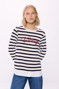 Springfield Playera gráfica chenilla combinada beige