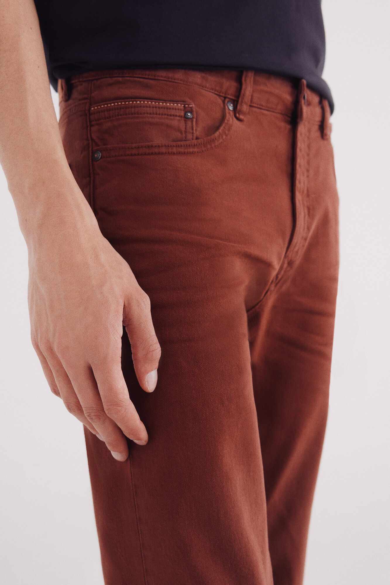 Springfield Pantal&oacute;n slim fit de 5 bolsillo naranja