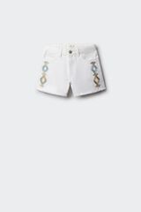 Springfield Kids Short de sarga &eacute;tnico para ni&ntilde;a blanco