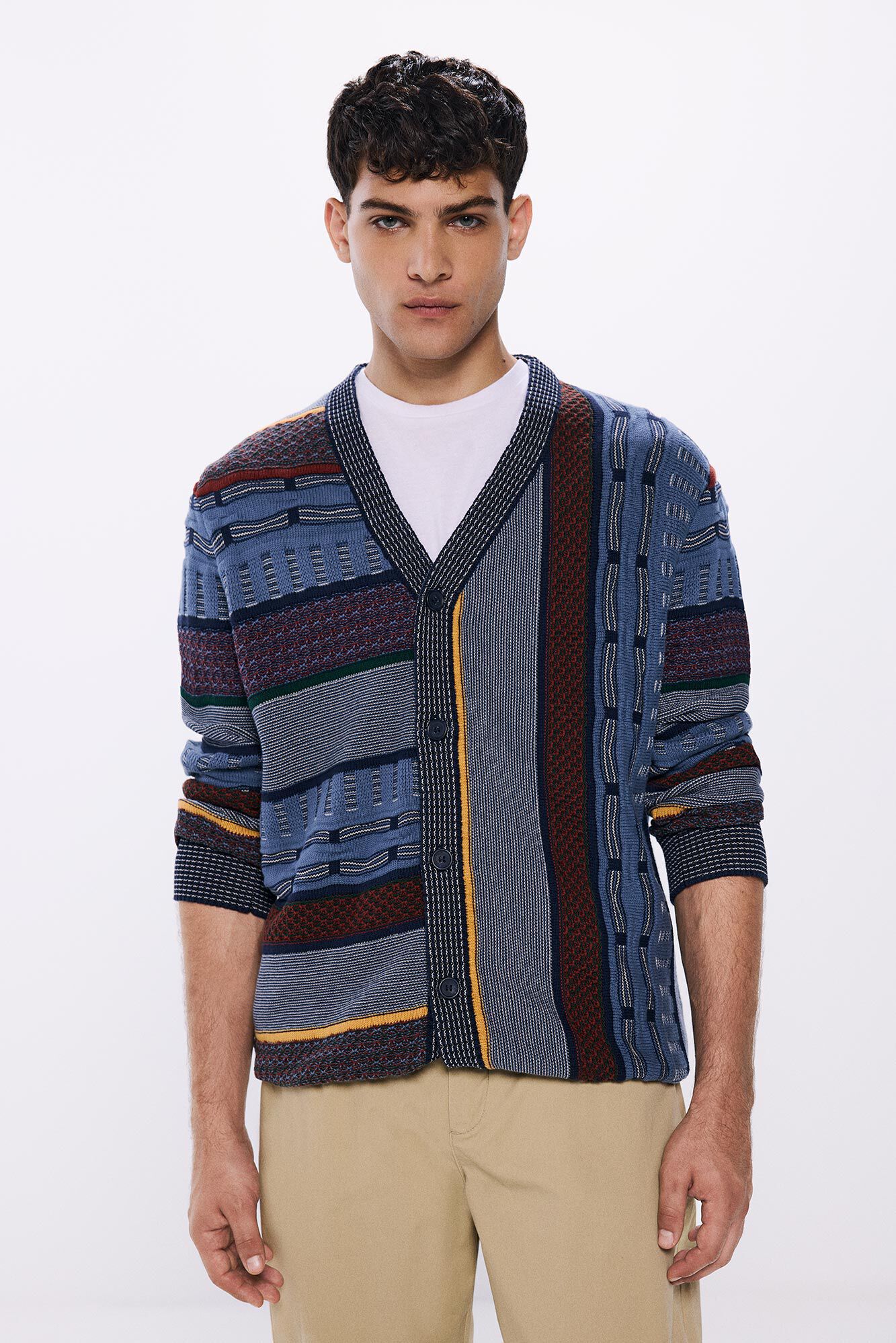 Springfield C&aacute;rdigan jacquard azulado