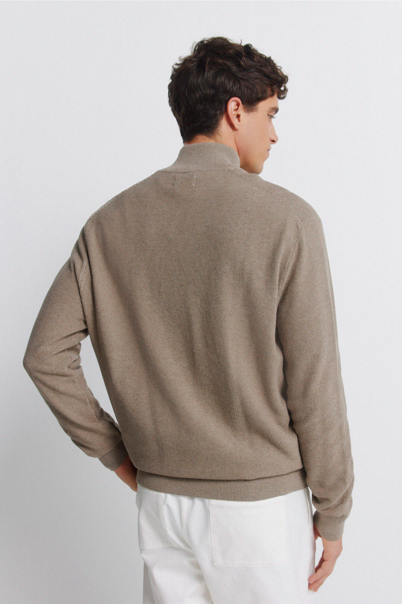 Springfield C&aacute;rdigan liso estructura caf&eacute;