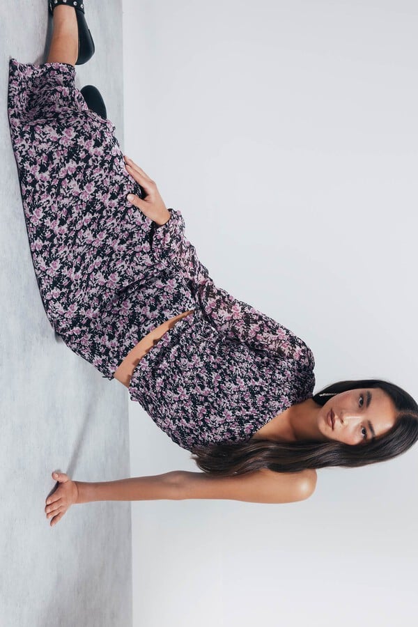 Springfield Blusa asimétrica smock negro