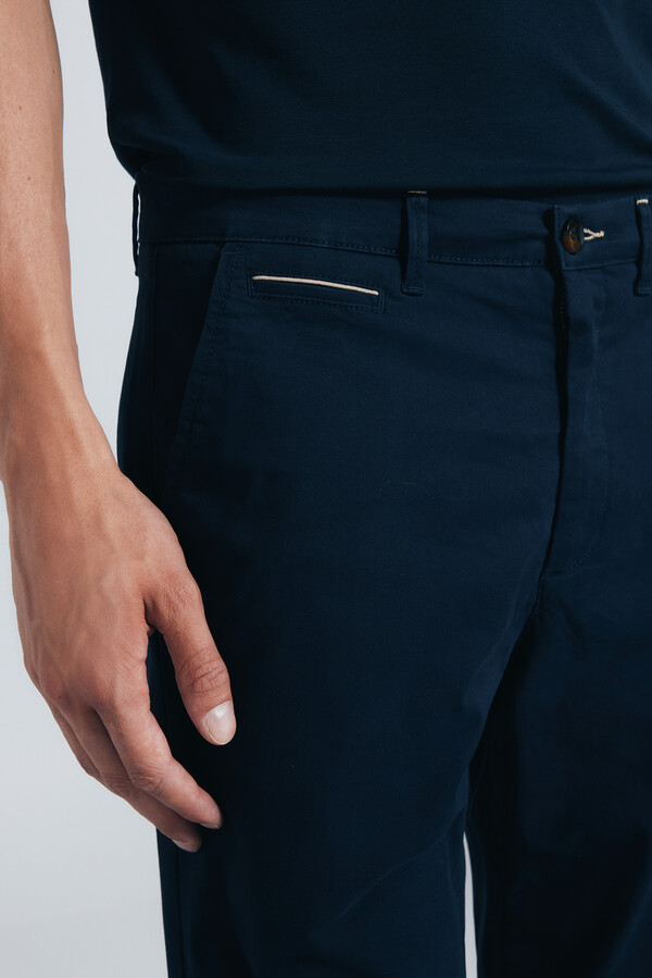 Springfield Pantalón slim fit lavado azul
