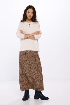 Springfield Falda midi estampado leopardo nude