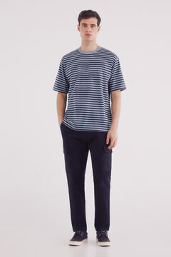 Springfield Playera rayas estampada azul