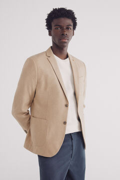 Springfield Blazer lino-algodón beige