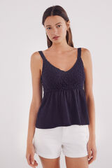 Springfield Top combinado crochet azulado