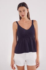 Springfield Top combinado crochet azulado