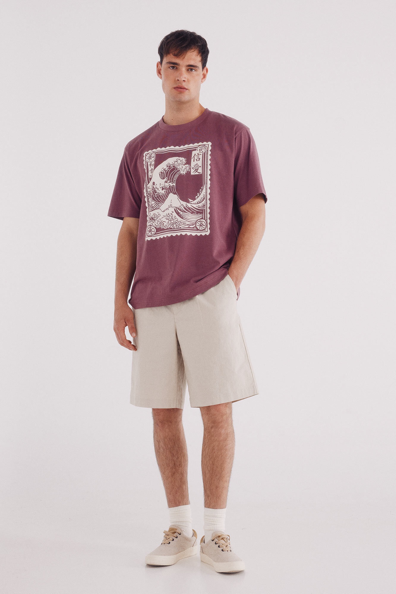 Springfield Camiseta ola japonesa p&uacute;rpura