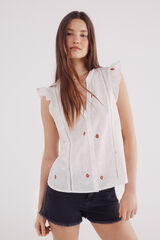 Springfield Blusa bordados geométricos beige