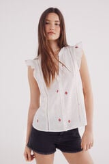 Springfield Blusa bordados geométricos beige