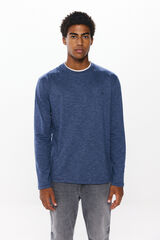 Springfield Playera manga larga doble rayas azul