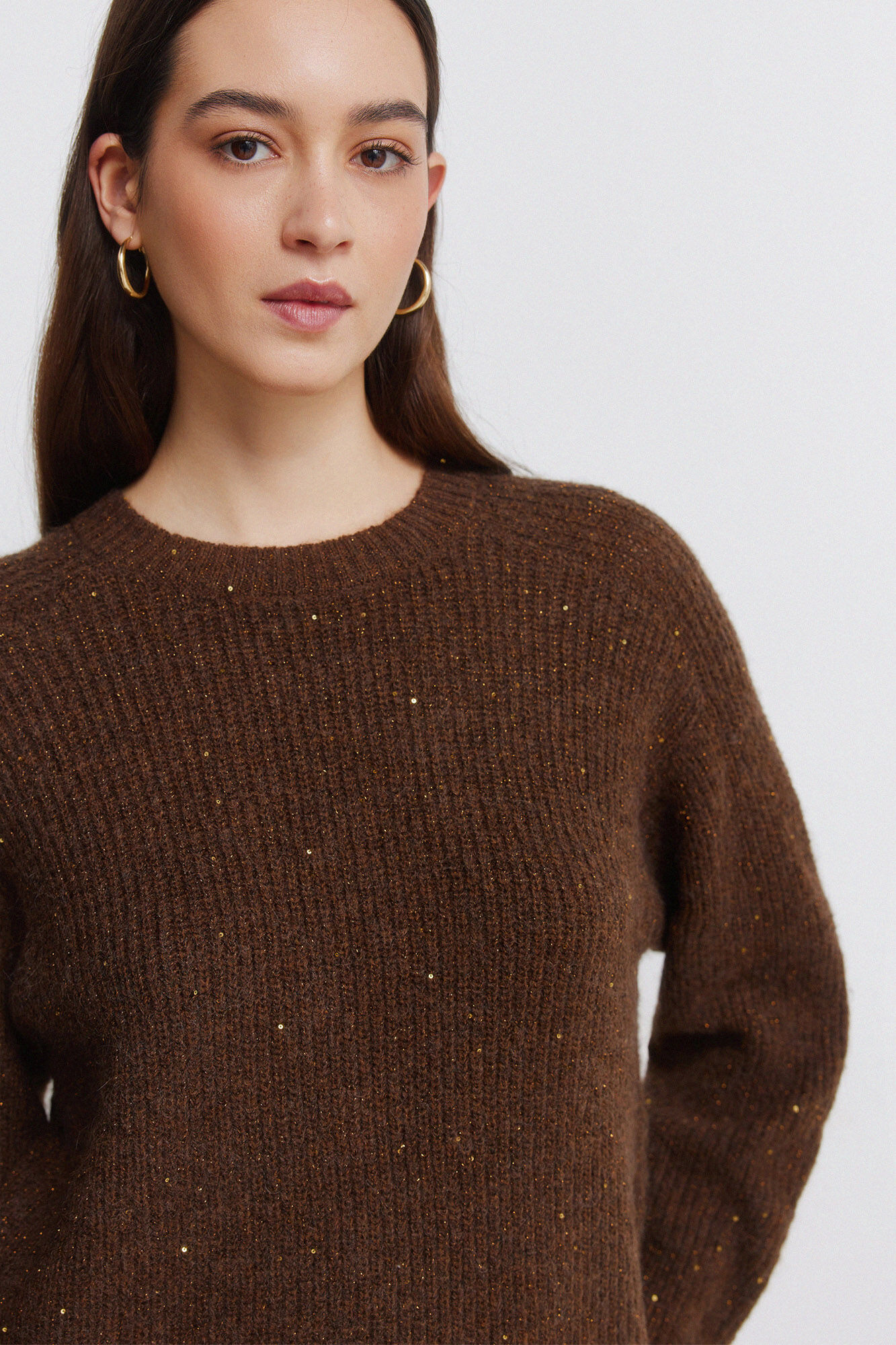 Springfield Jersey de lentejuelas caf&eacute;