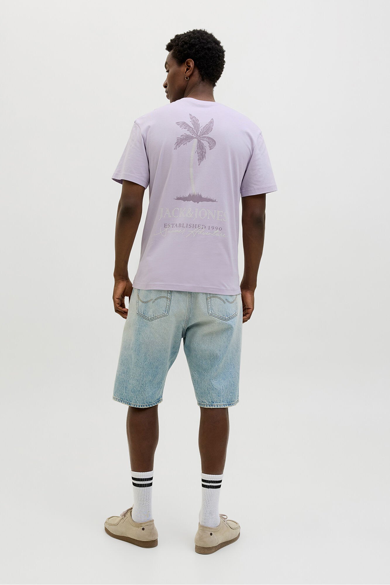 Jack & Jones Playera back print morado/lila