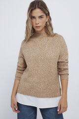 Springfield Jersey combinado de cuello Perkins nude