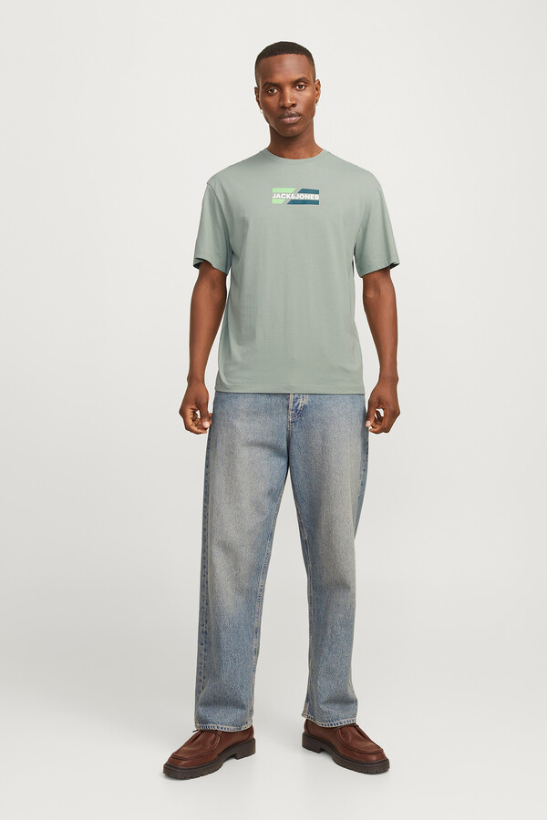 Jack & Jones Playera regular fit logo caza oscuro