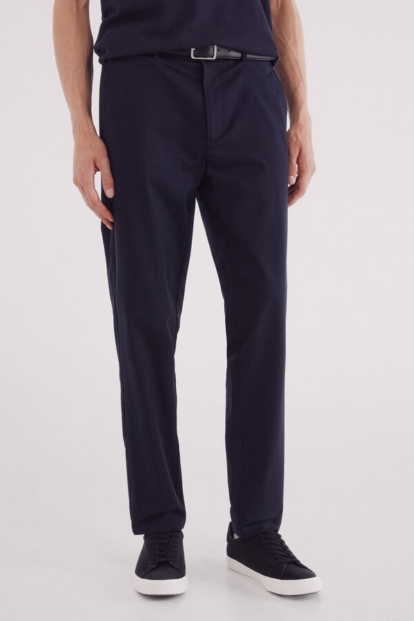Springfield Pantalón chino vestir confort slim fit marino