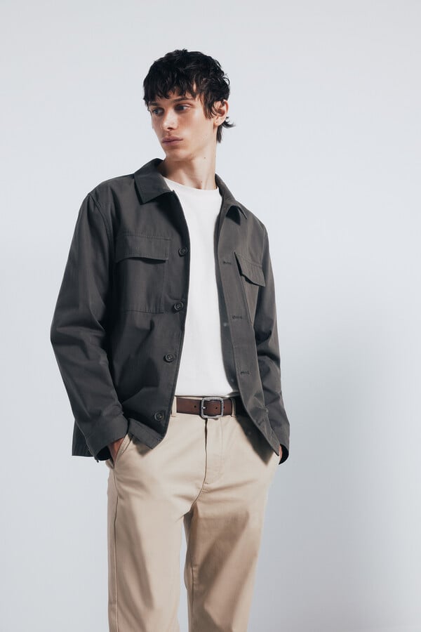 Springfield Pantalón slim fit lavado beige