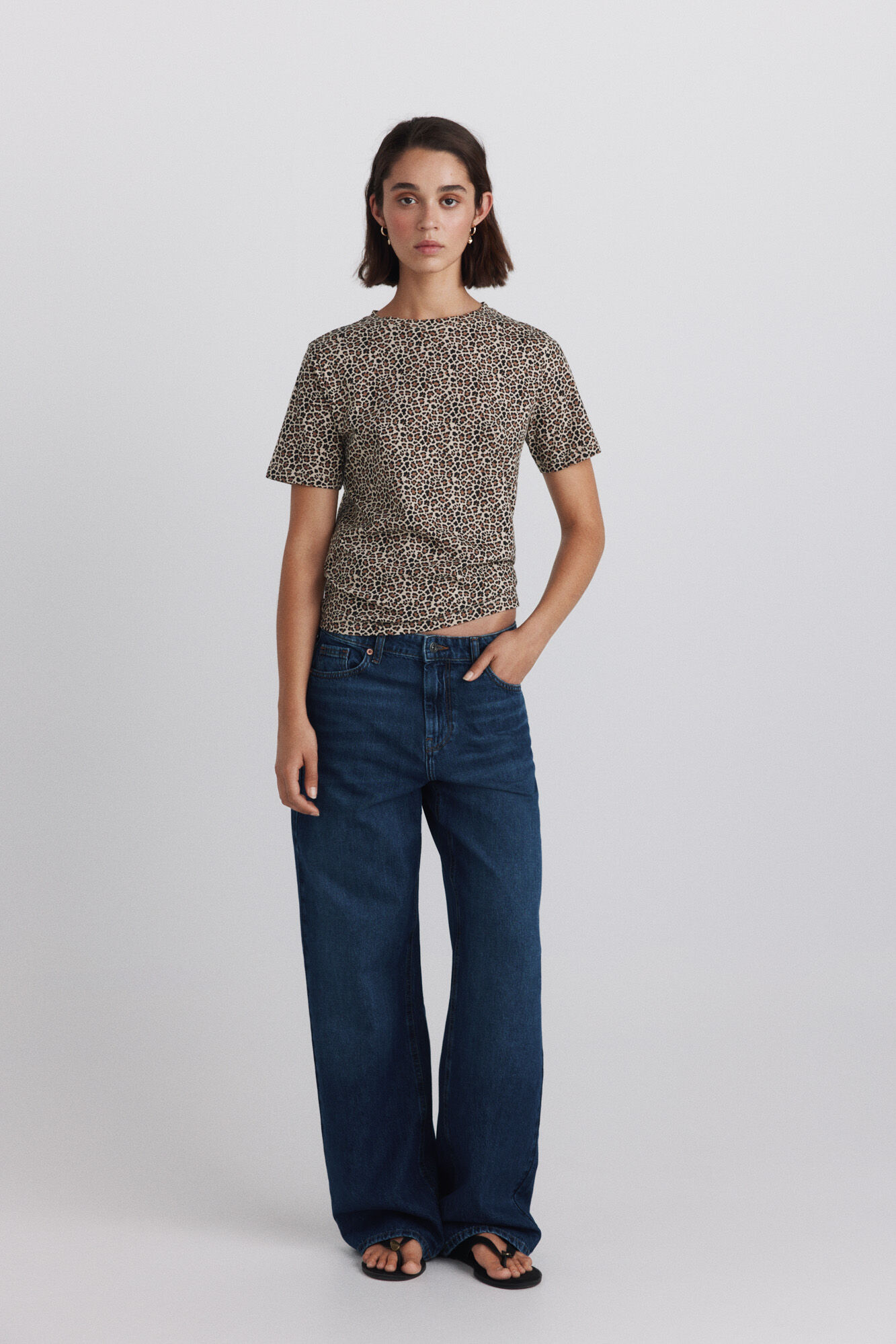 Springfield Playera de animal print blanco