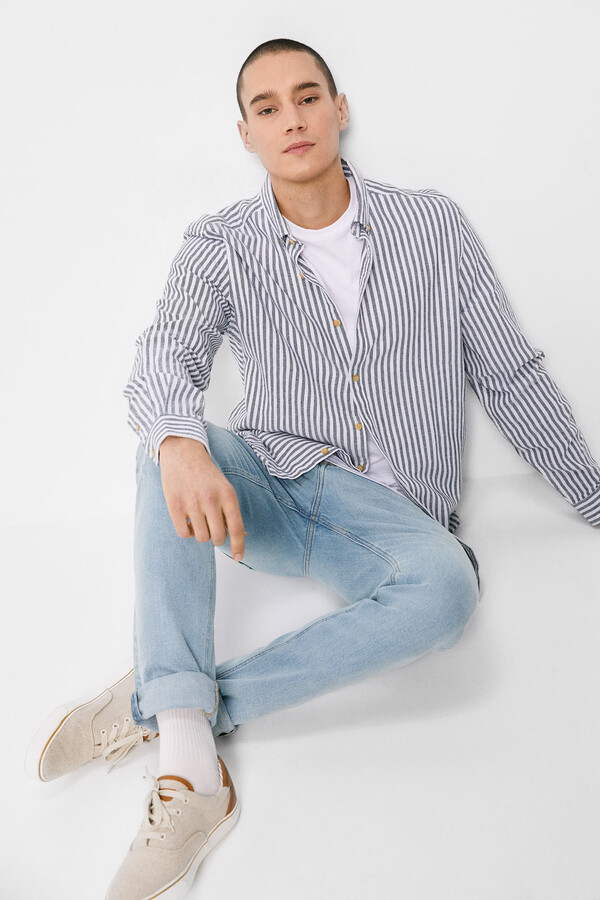 Springfield Camisa rayas marino