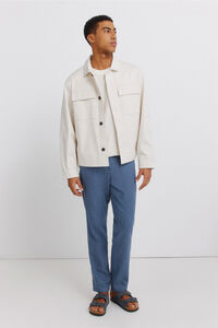 Springfield Pantal&oacute;n slim fit comfort de lino con estructura