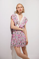 Springfield Vestido corto escote lace beige