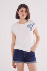 Springfield Playera gráfica lace cuello estampado