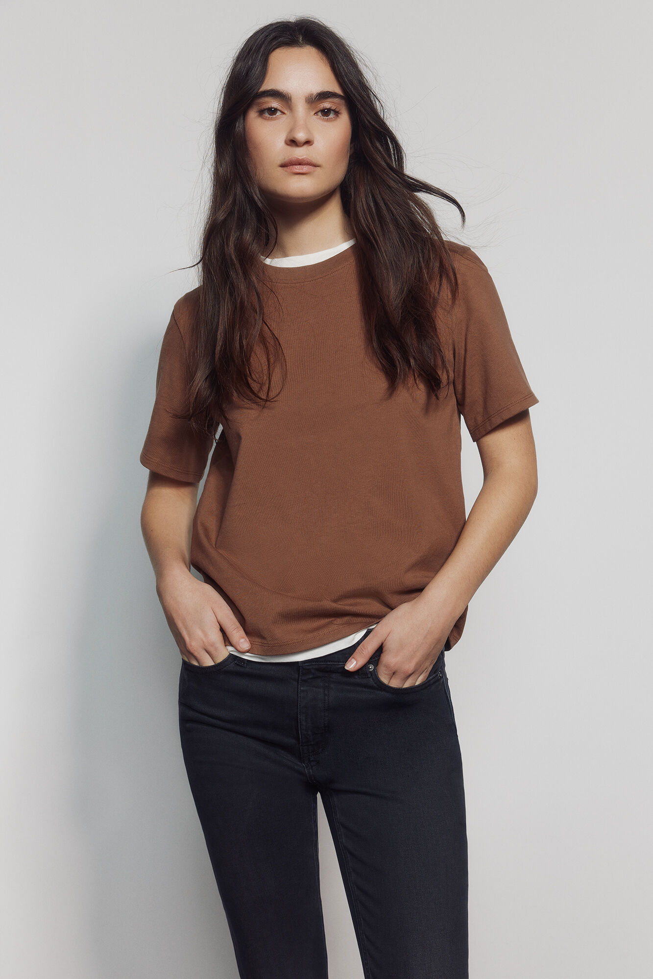 Springfield Jeans ajustados y recortados negro