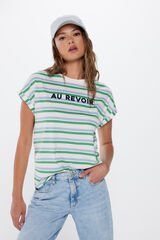 Springfield Playera "Au revoir" blanco