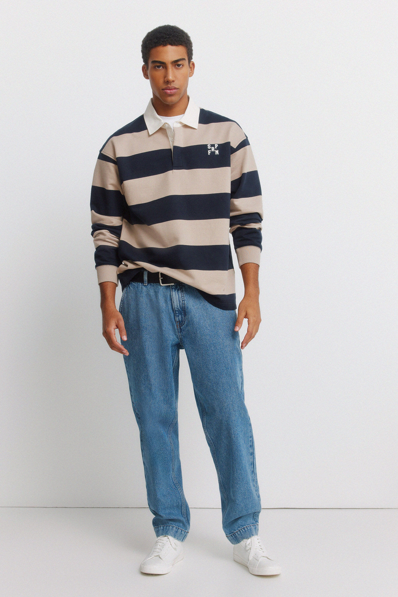 Springfield Polo rugby manga larga a rayas azul