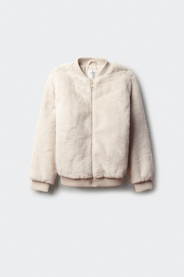 Springfield Kids Bomber de pelo de niña beige