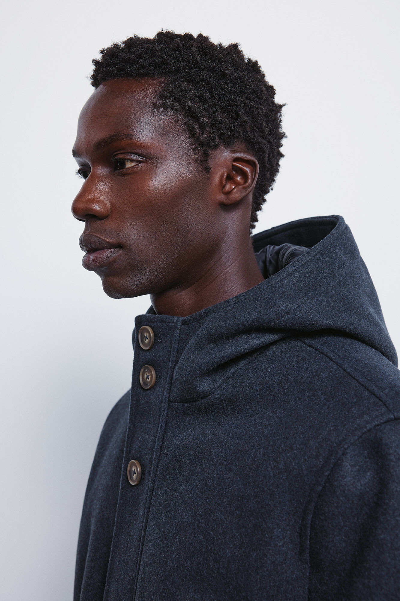 Springfield Parka short efecto lana azul