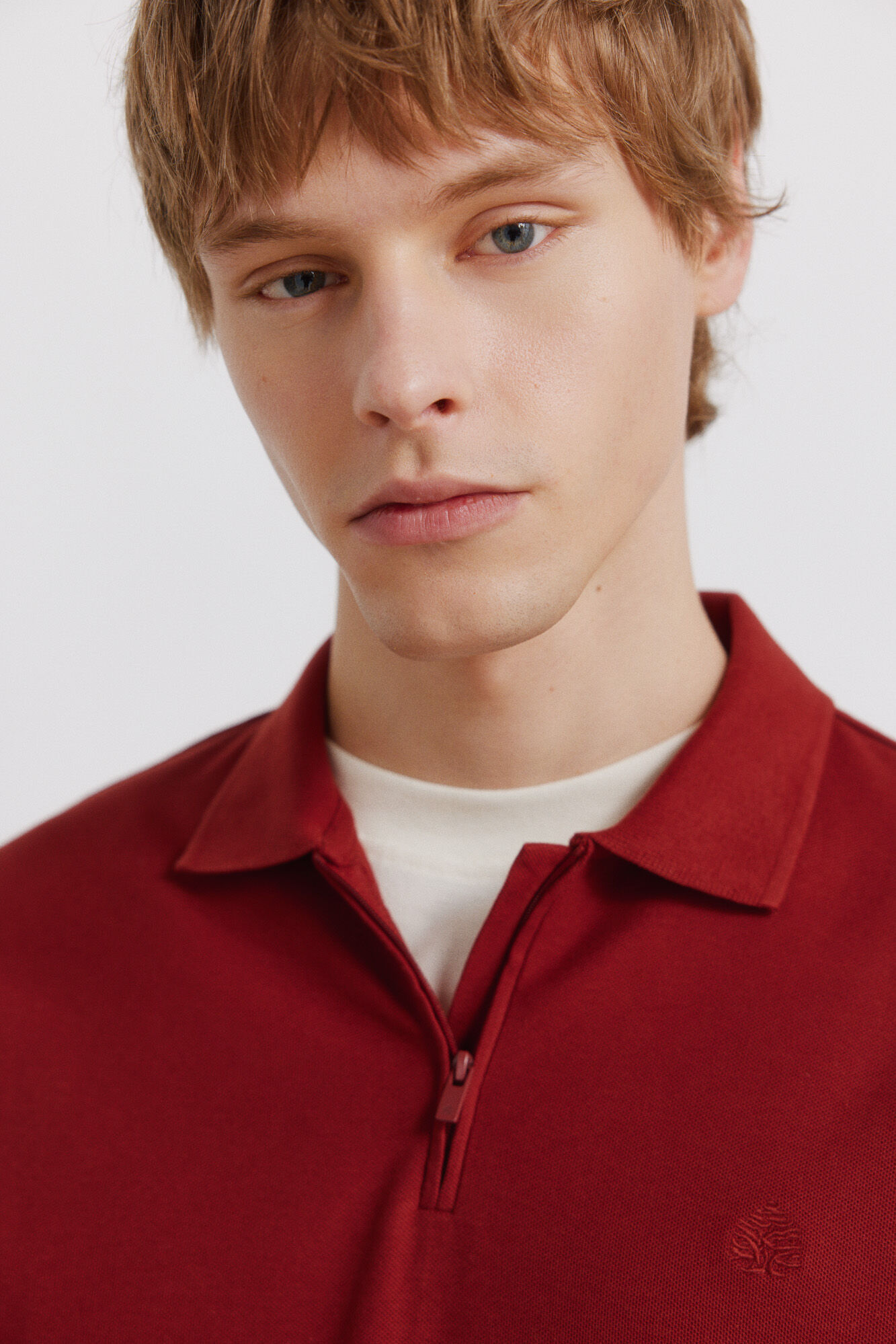 Springfield Polo de piqu&eacute; con cierre regular fit naranja