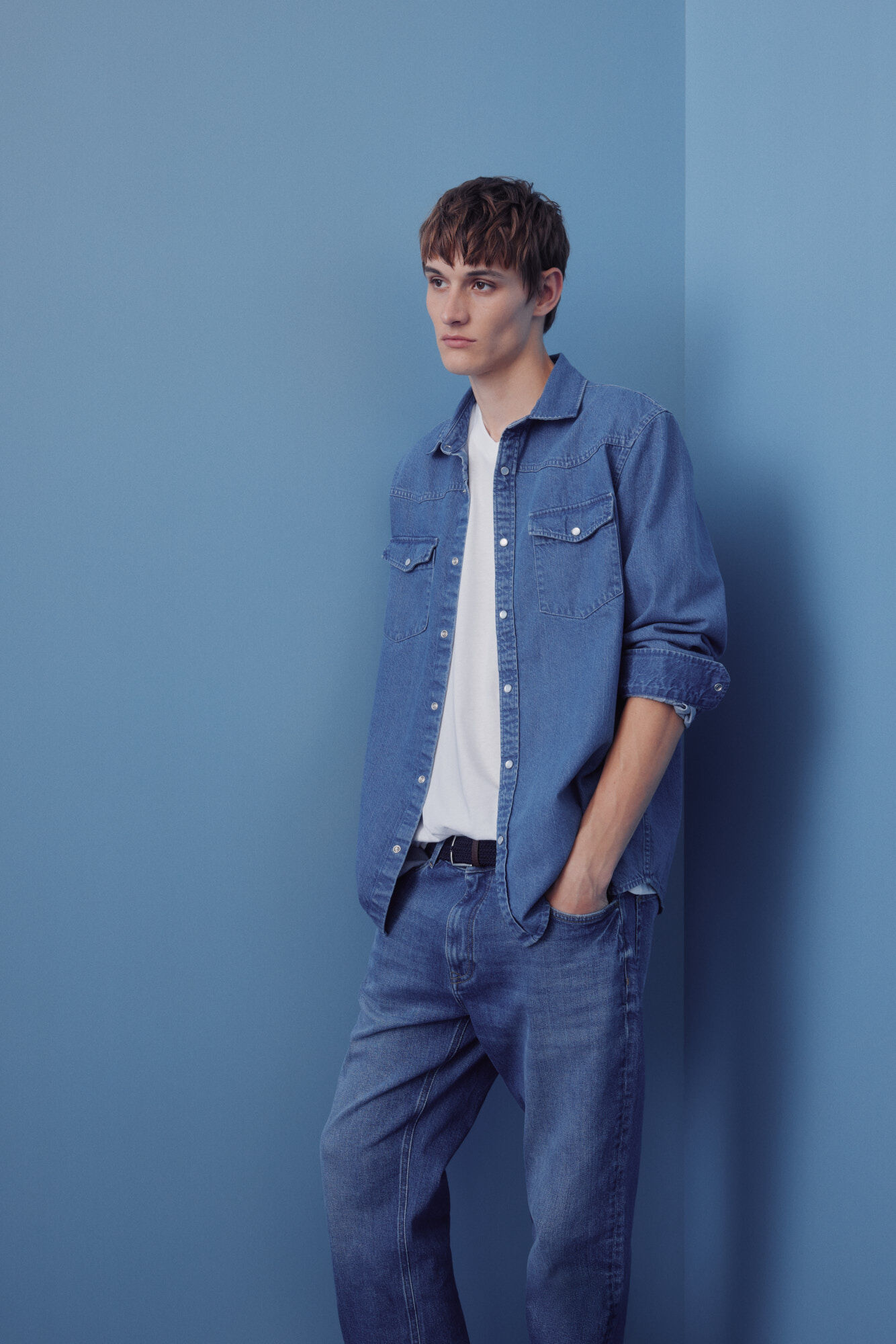 Springfield Pantal&oacute;n chino microestampado slim fit azulado