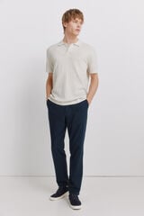 Springfield Pantal&oacute;n chino comfort fit de lino azul