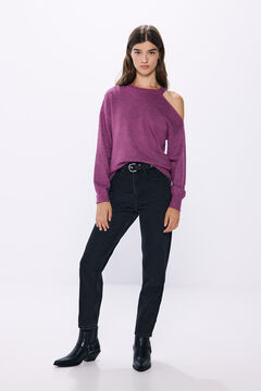 Springfield Suéter asimétrico lurex morado/lila