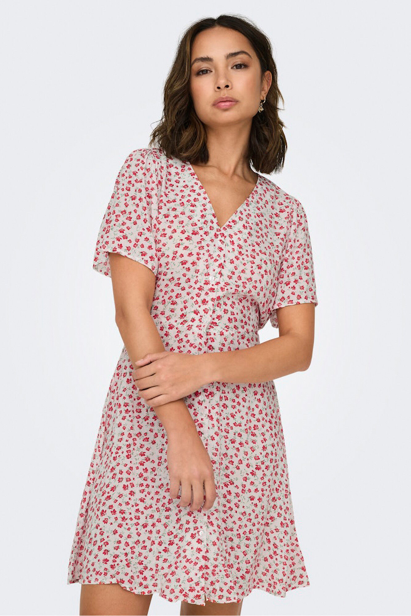 Only Vestido corto manga corta