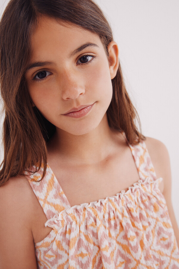 Springfield Kids Top sin mangas estampado niña fucsia