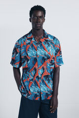 Springfield Camisa manga corta viscosa estampado rojo