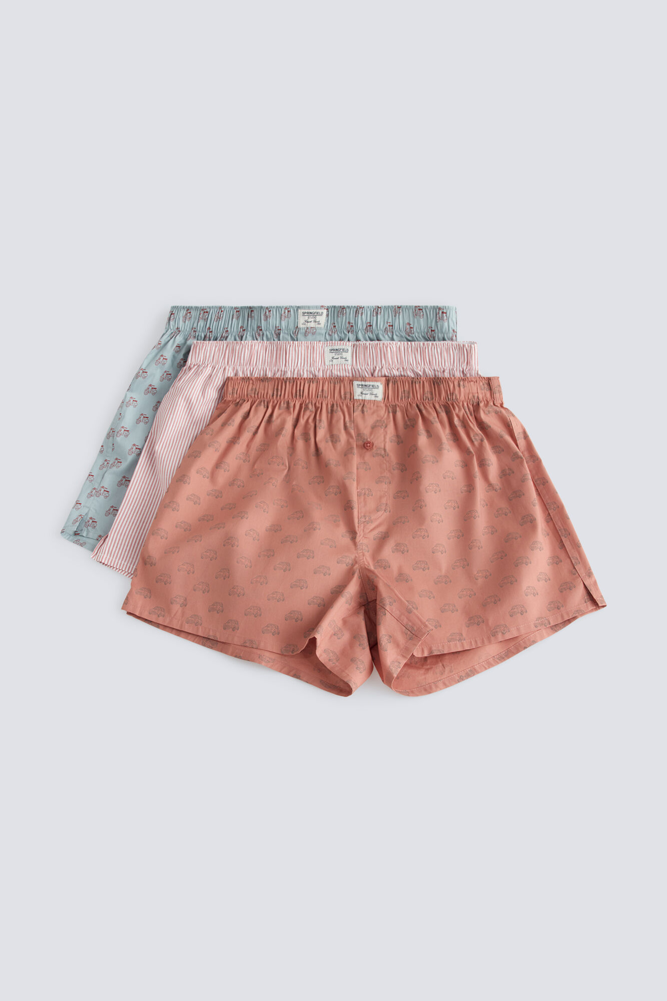 Springfield Pack de 3 calzones de popel&iacute;n estampados