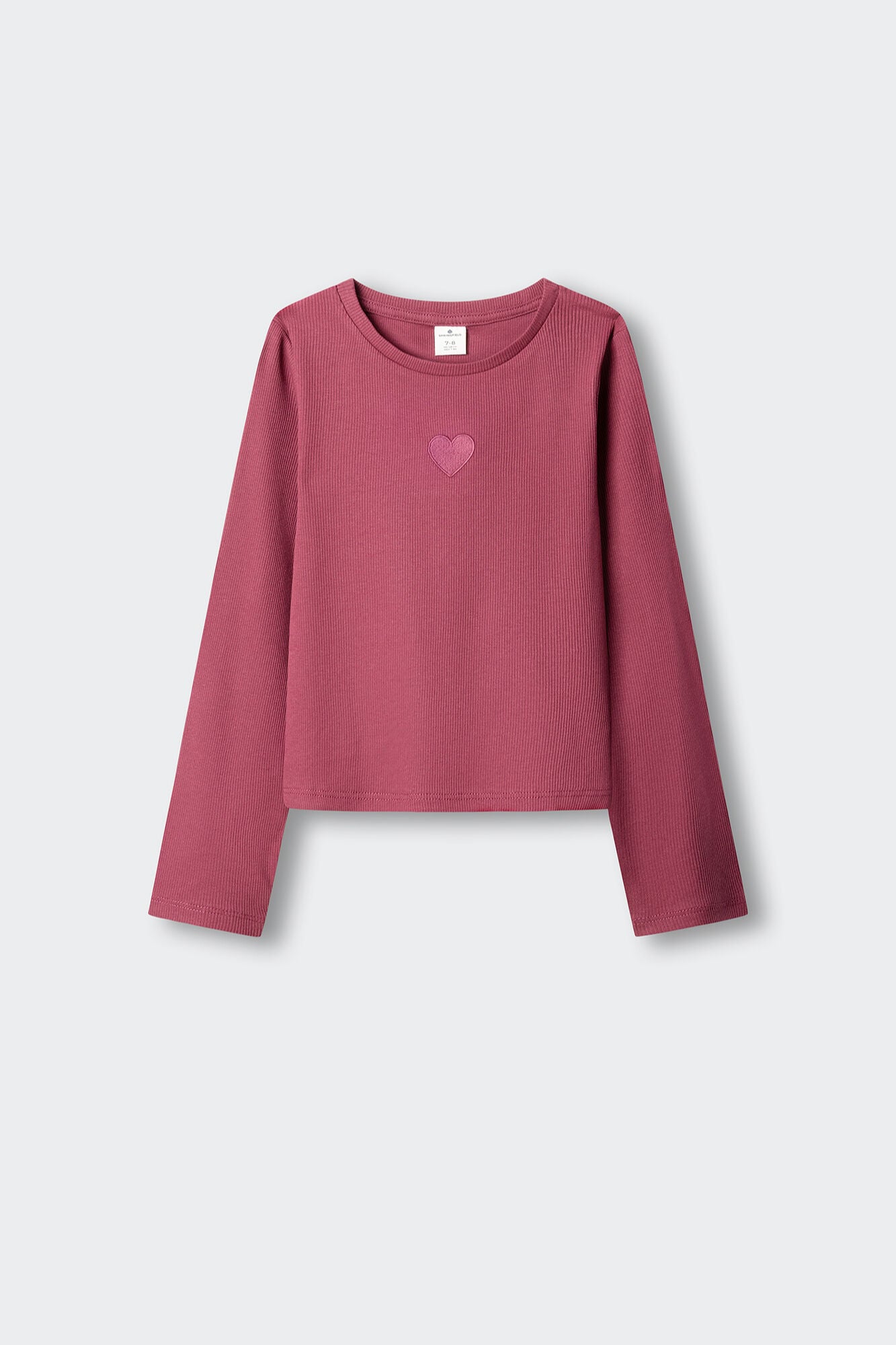 Springfield Kids Playera manga larga de rib con coraz&oacute;n para ni&ntilde;a
