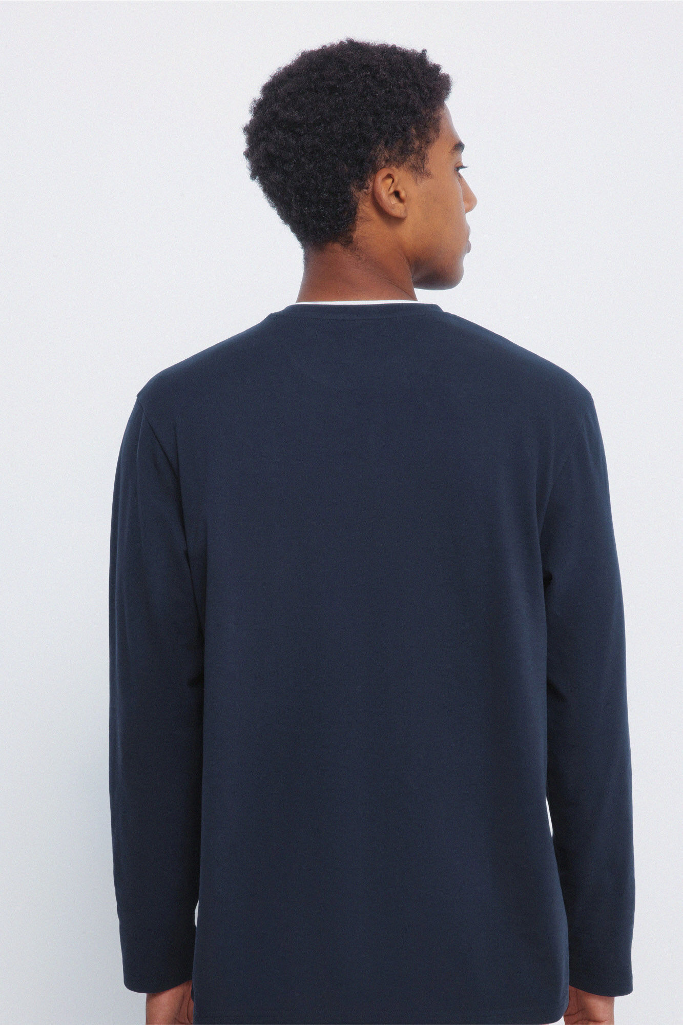 Springfield Playera de manga larga con doble mezcla azul