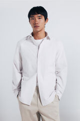 Springfield Camisa Oxford a rayas beige