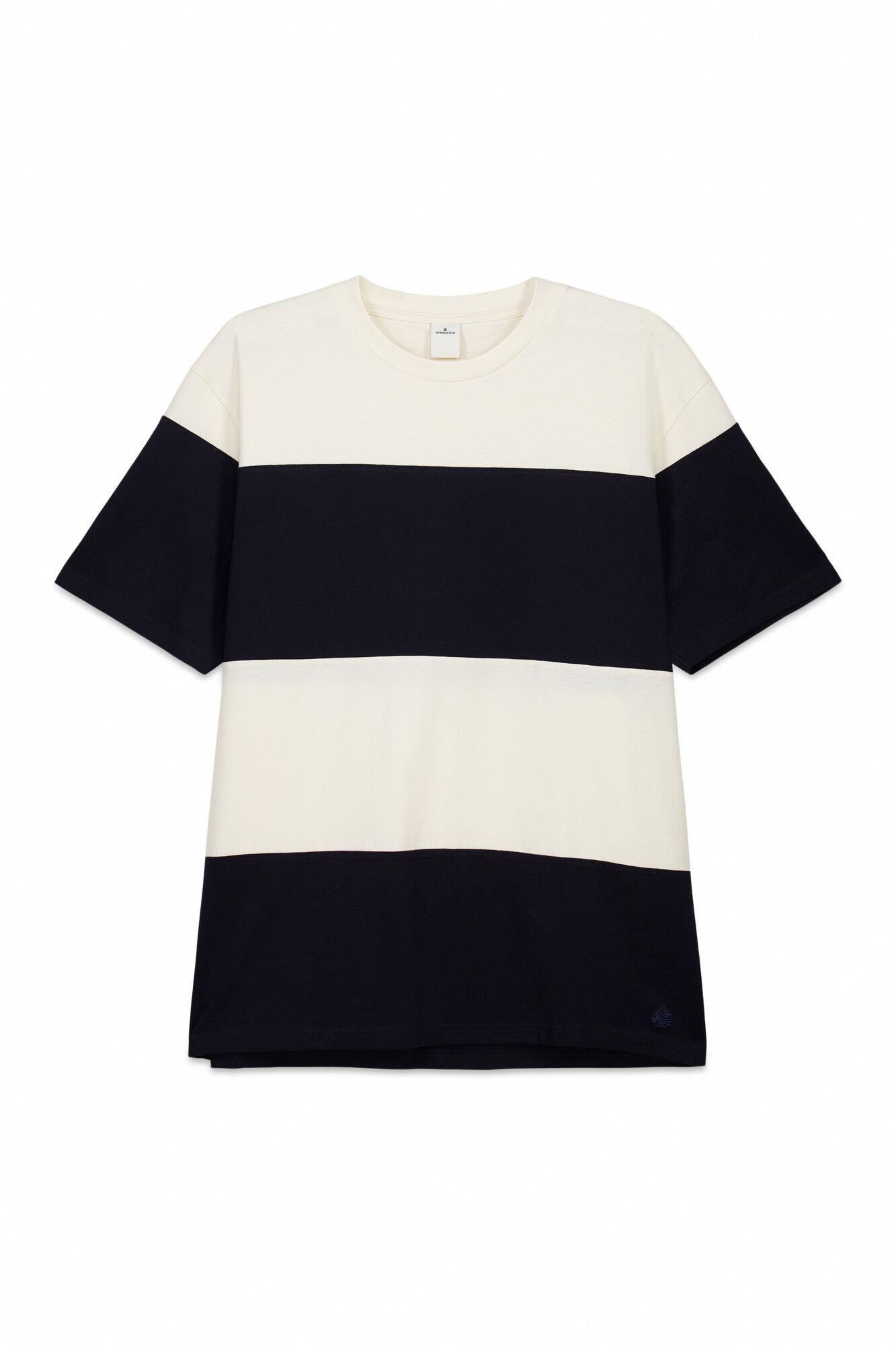 Springfield Playera de bloques de color blanco