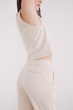 Springfield Pantalón básico lino estampado