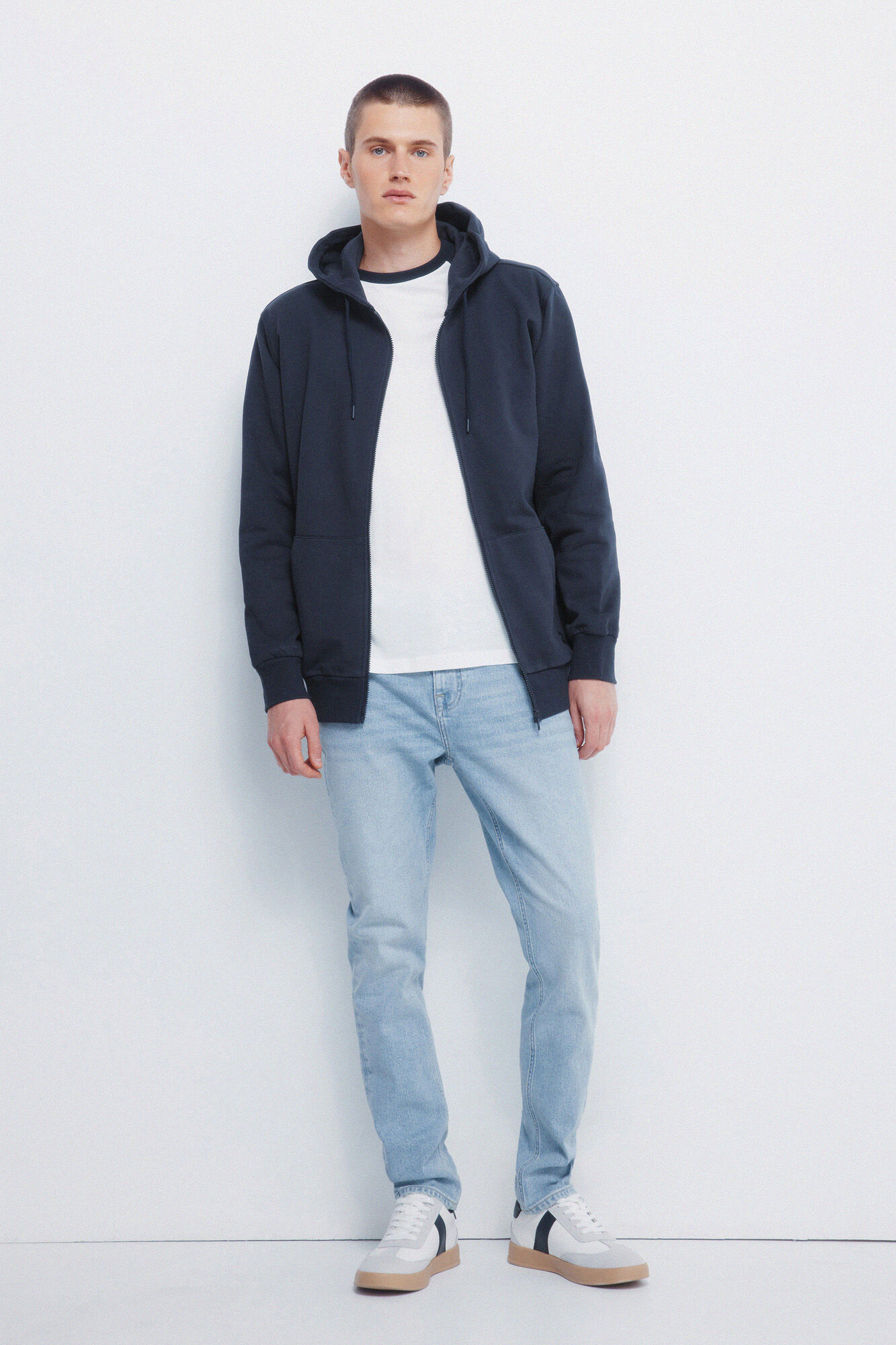 Springfield Capucha con cierre de sudadera azul