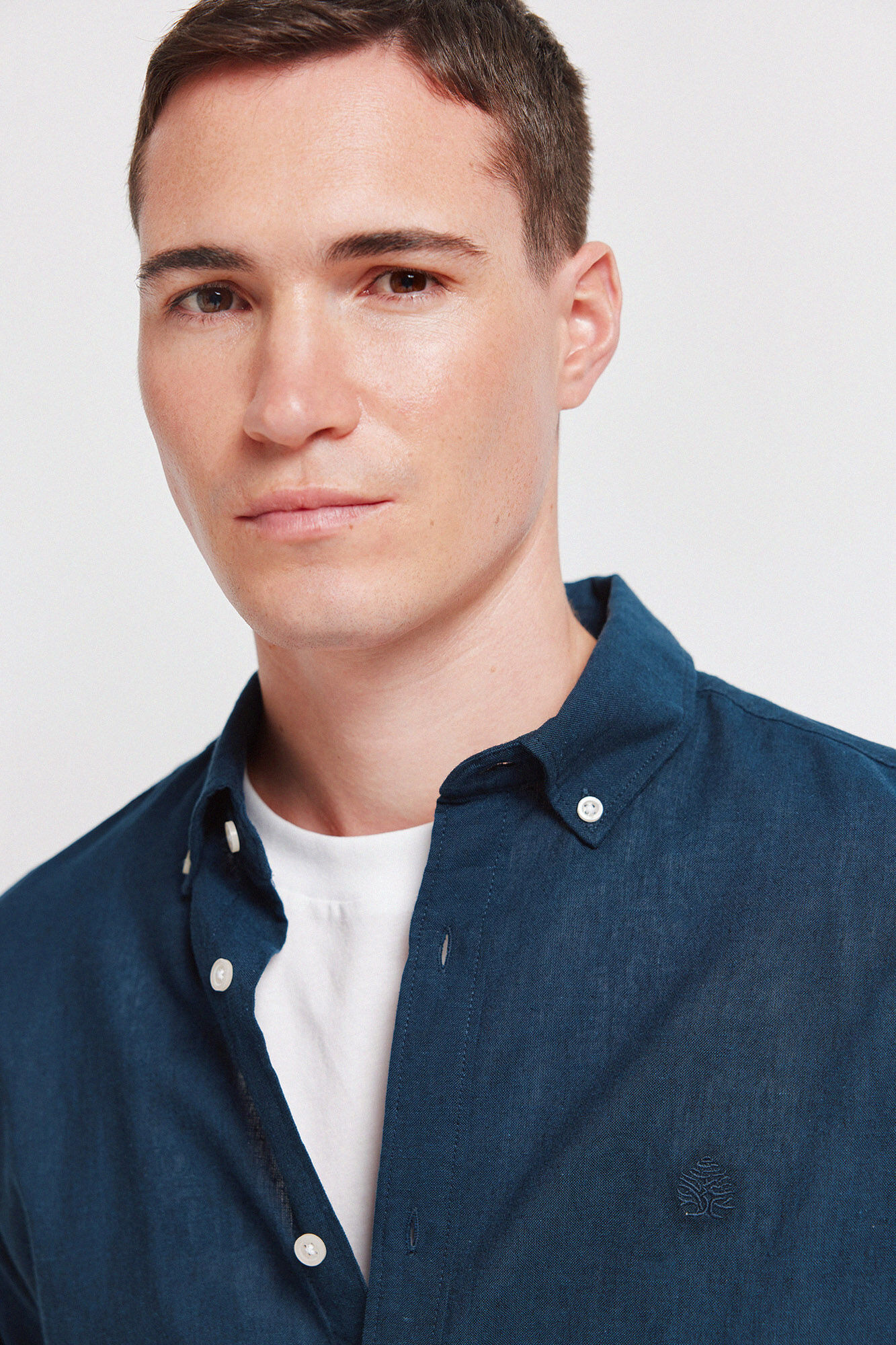 Springfield Camisa lino azul