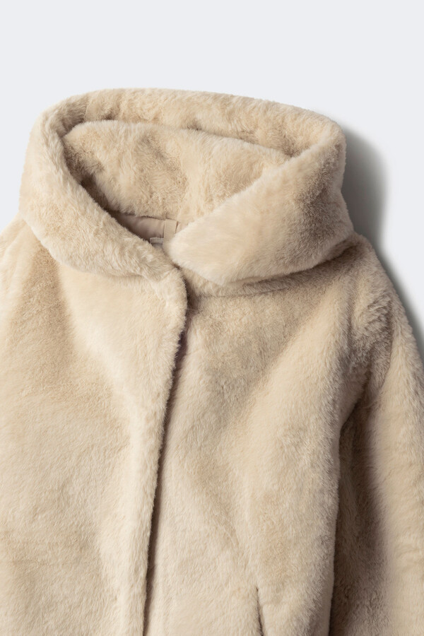 Springfield Kids chamarra de piel de niña beige