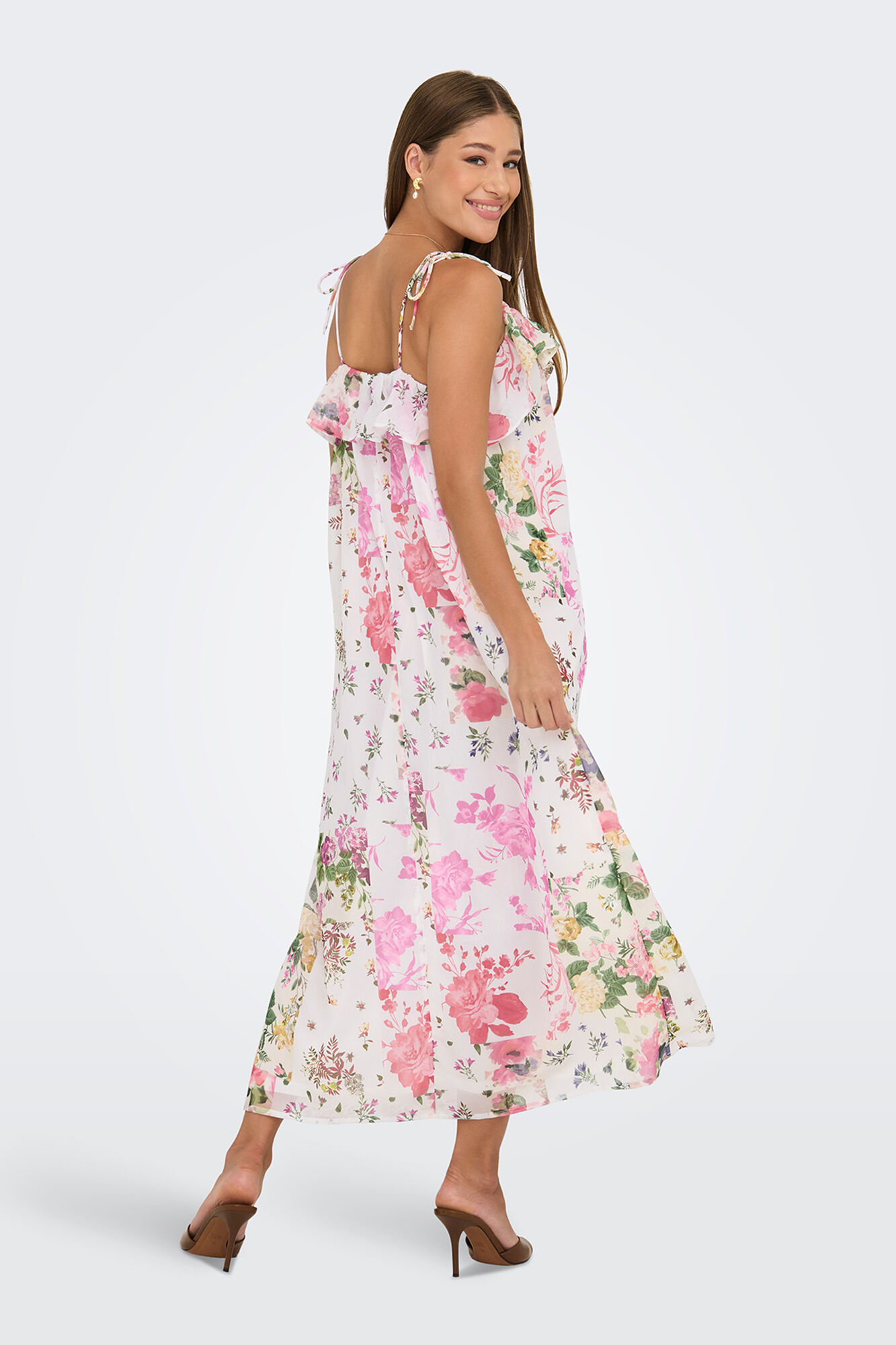 Only Vestido midi estampado floral